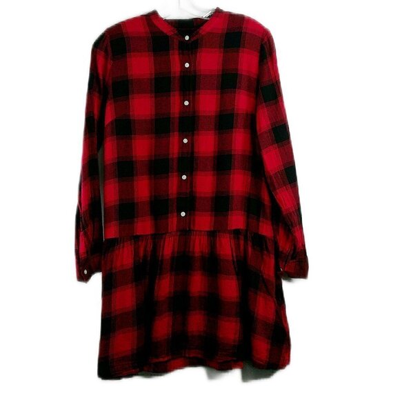 Gap - Red/Black Plaid Flannel Mini Dress - SP - Picture 1 of 7
